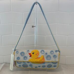 Made in India Beaded Rubber Duckie/Bath Shoulder Bag - Blue and Yellow